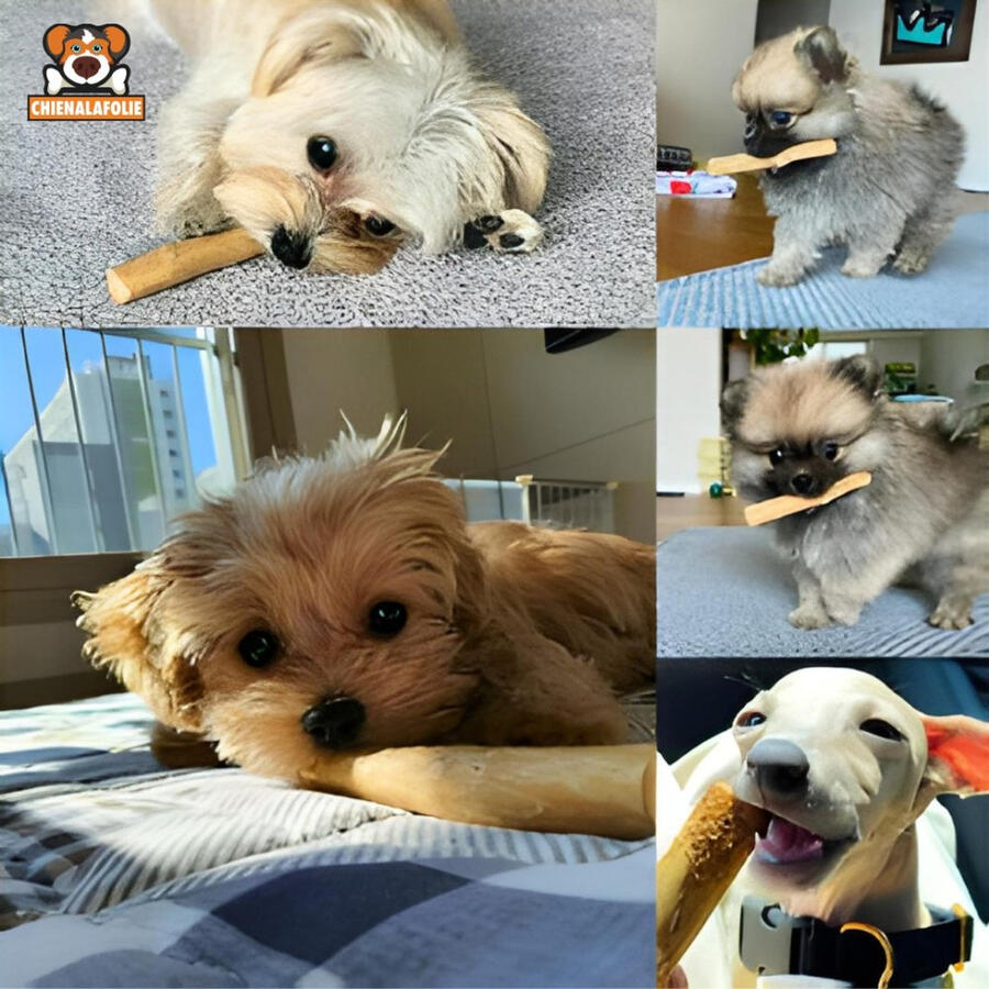 Chiot_soulageant_ses_dents_avec_un_baton_de_mastication_en_bois_de_cafe_Chienalafolie