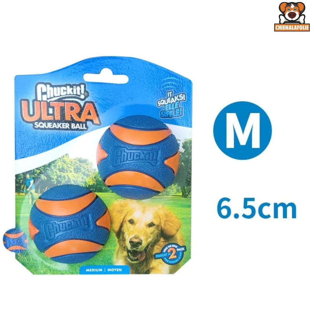 Balle Ultra Rebondissante pour Chien avec Couineur - 14:200002984#2pcs squeaky M - Balles - Chienalafolie