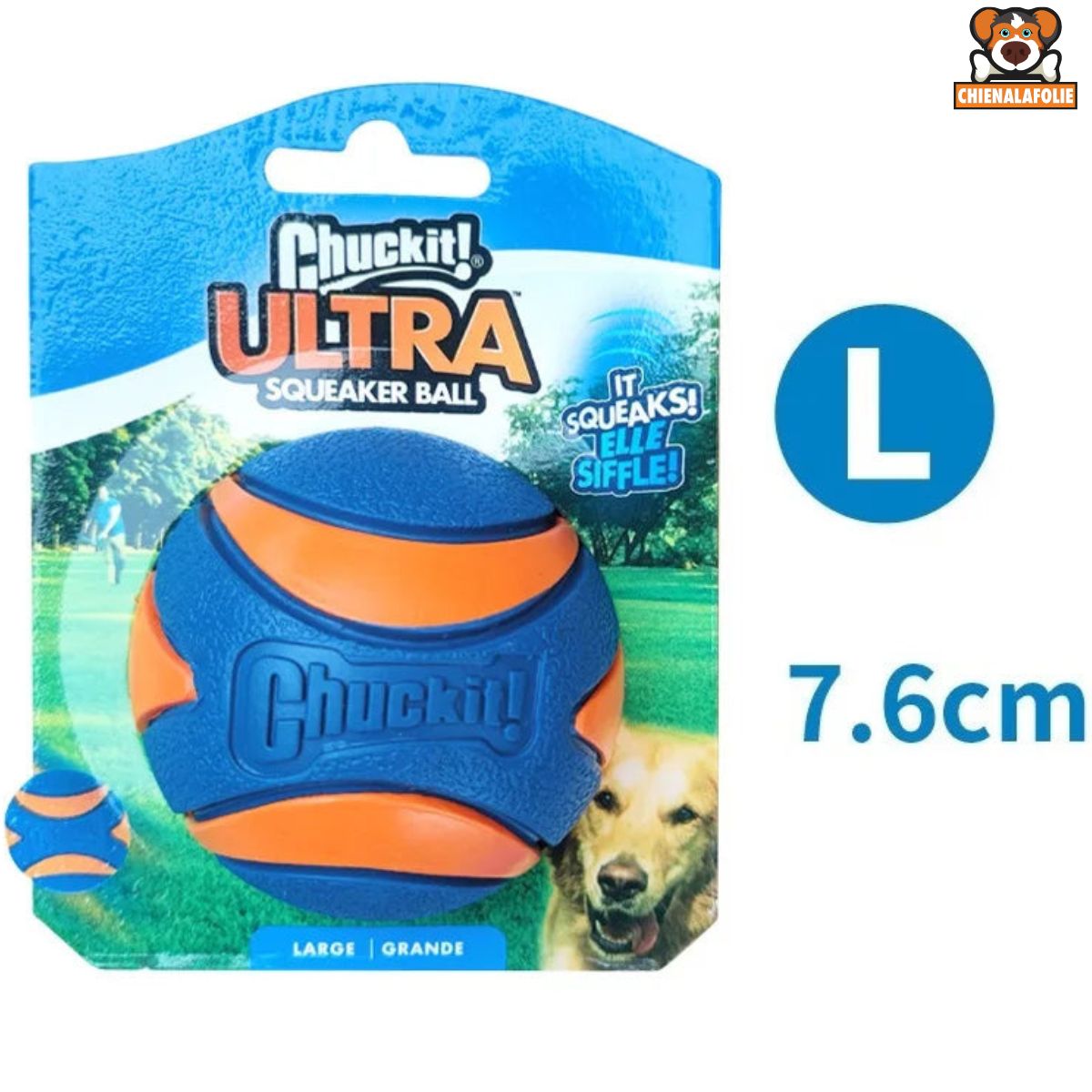 Balle Ultra Rebondissante pour Chien avec Couineur - 14:200006151#1pc squeaky L - Balles - Chienalafolie