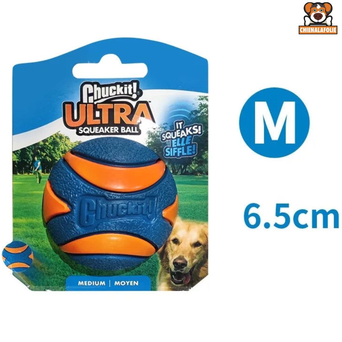 Balle Ultra Rebondissante pour Chien avec Couineur - 14:350850#1pc squeaky M - Balles - Chienalafolie