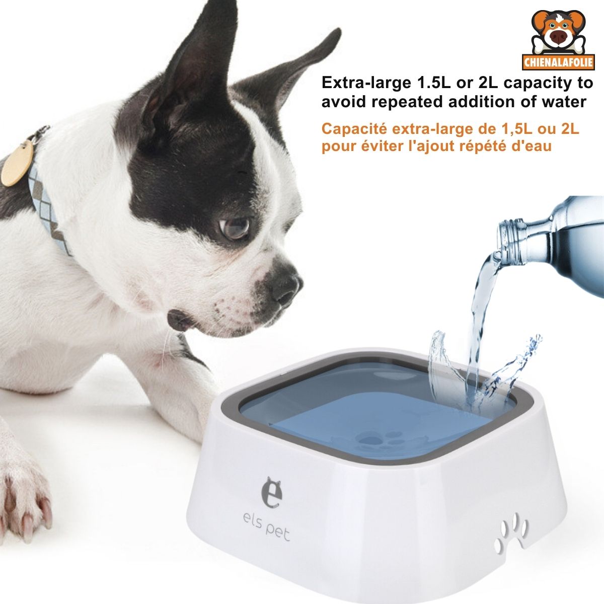 Bol d'Eau Flottant Anti - Débordement pour Animaux - CJGY102545401AZ - Abreuvoirs - Chienalafolie