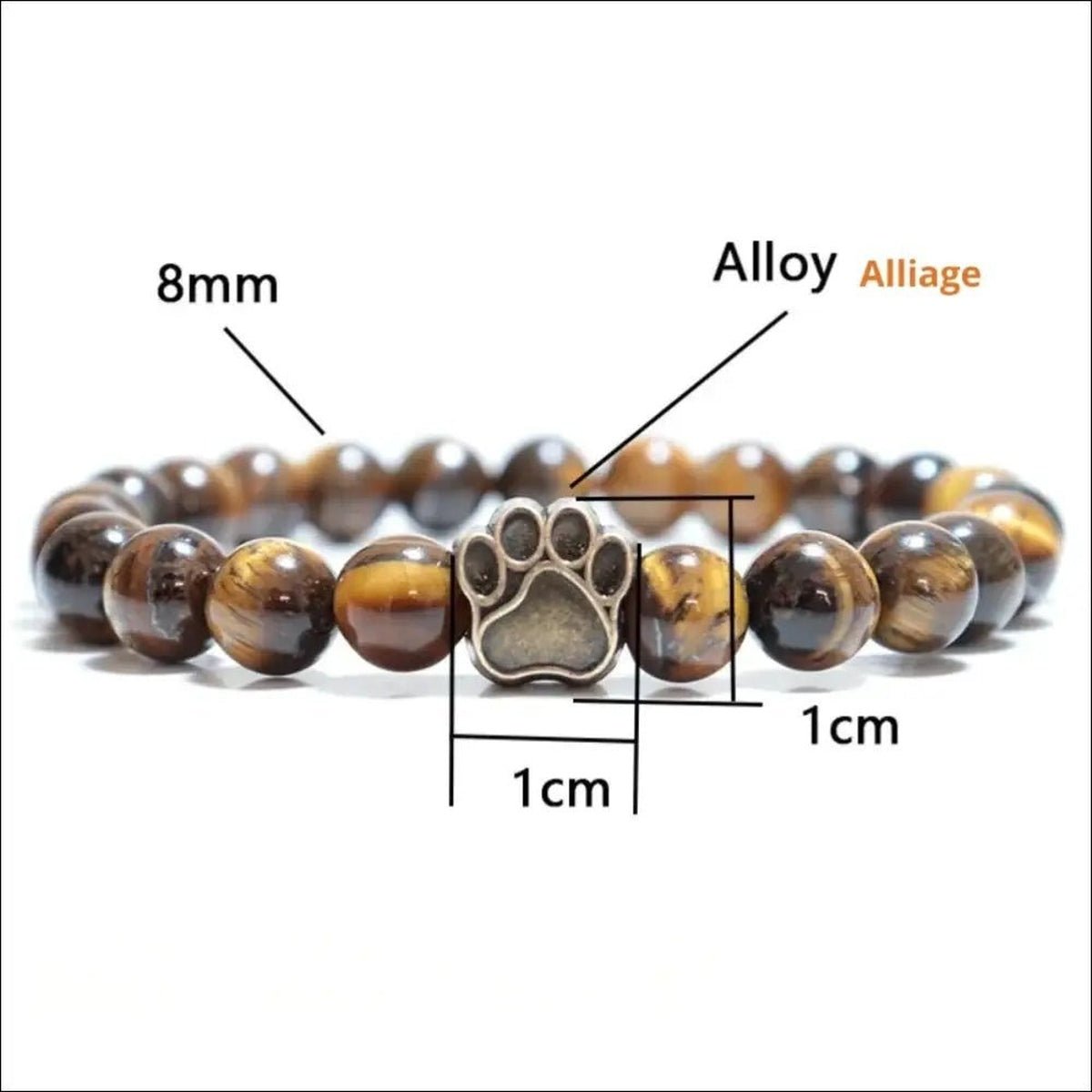 Bracelet Patte De Chien Pierres Naturelles - CJSL153198603CX - Bracelets - Chienalafolie