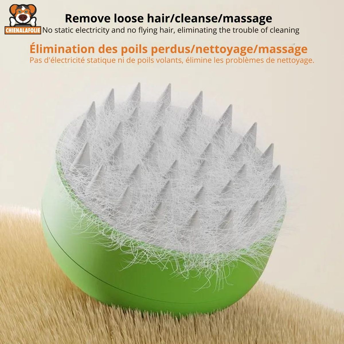 Brosse Électrique Vaporisante Massage pour Chiens - CJYD206560301AZ - Peignes et brosses - Chienalafolie