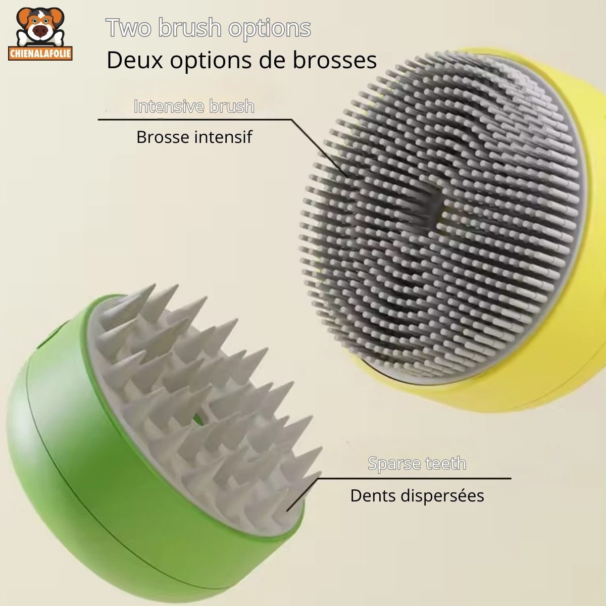 Brosse Électrique Vaporisante Massage pour Chiens - CJYD206560301AZ - Peignes et brosses - Chienalafolie