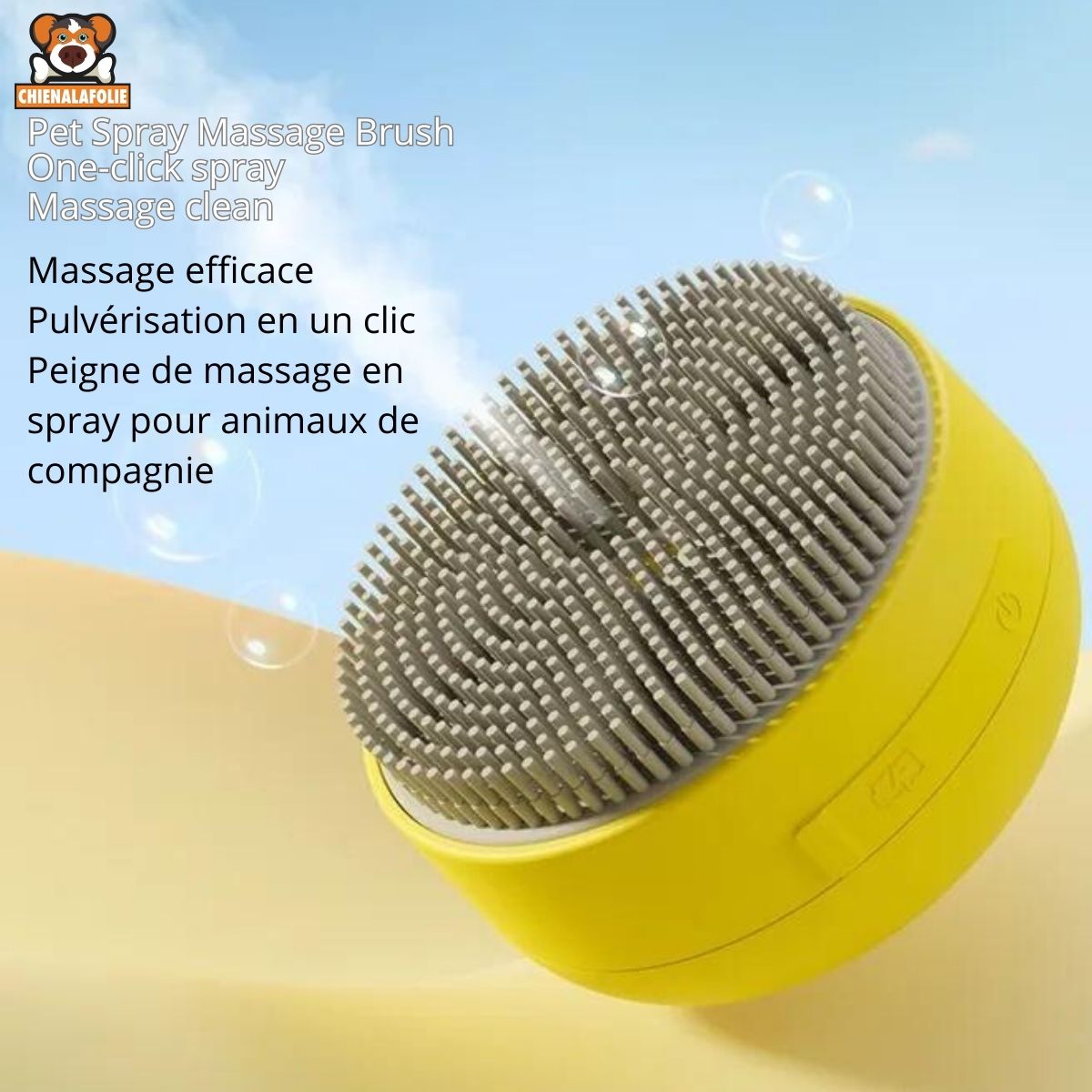 Brosse Électrique Vaporisante Massage pour Chiens - CJYD206560301AZ - Peignes et brosses - Chienalafolie