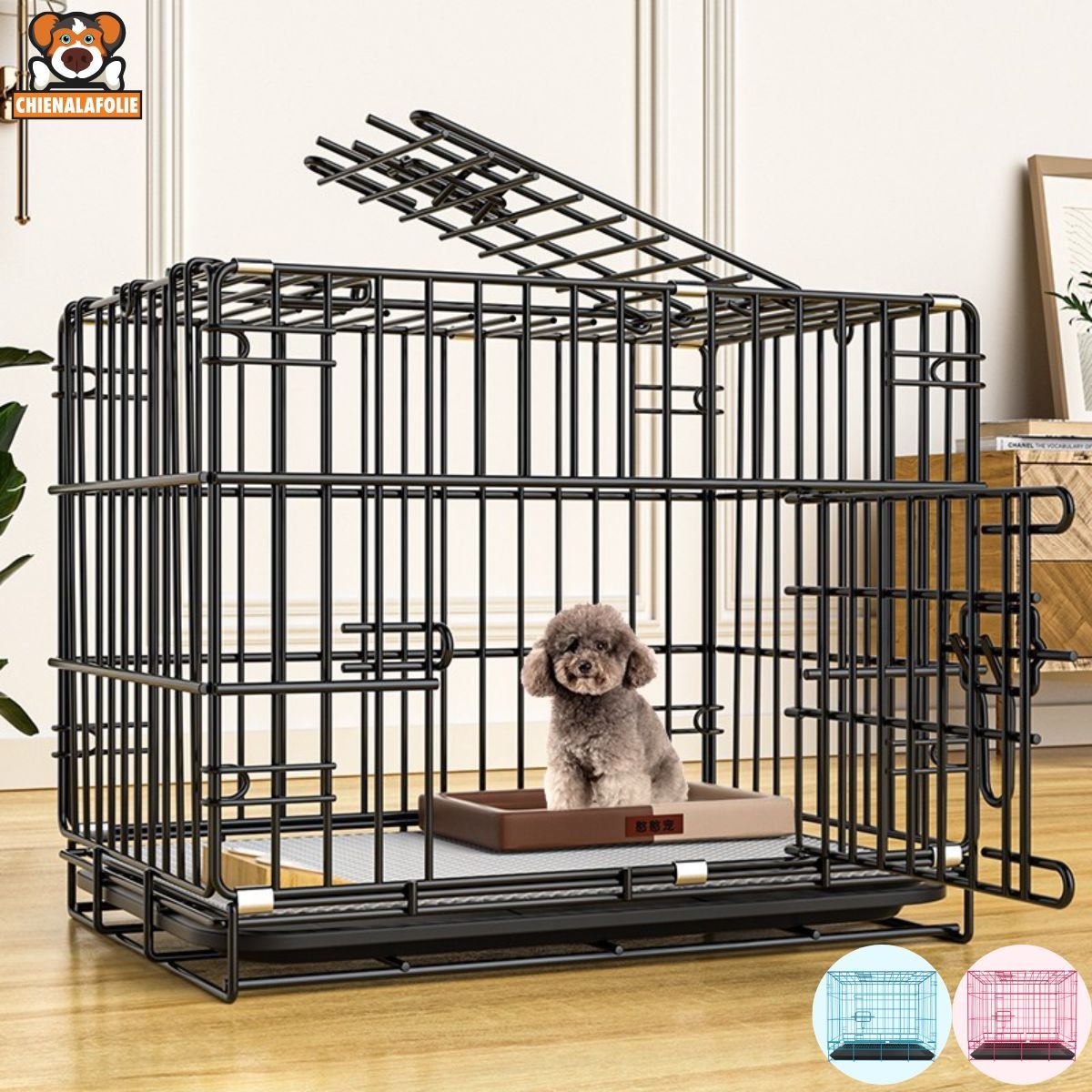 Cage Pliable en Métal pour Chien - CJGY159041403CX - Cages - Chienalafolie