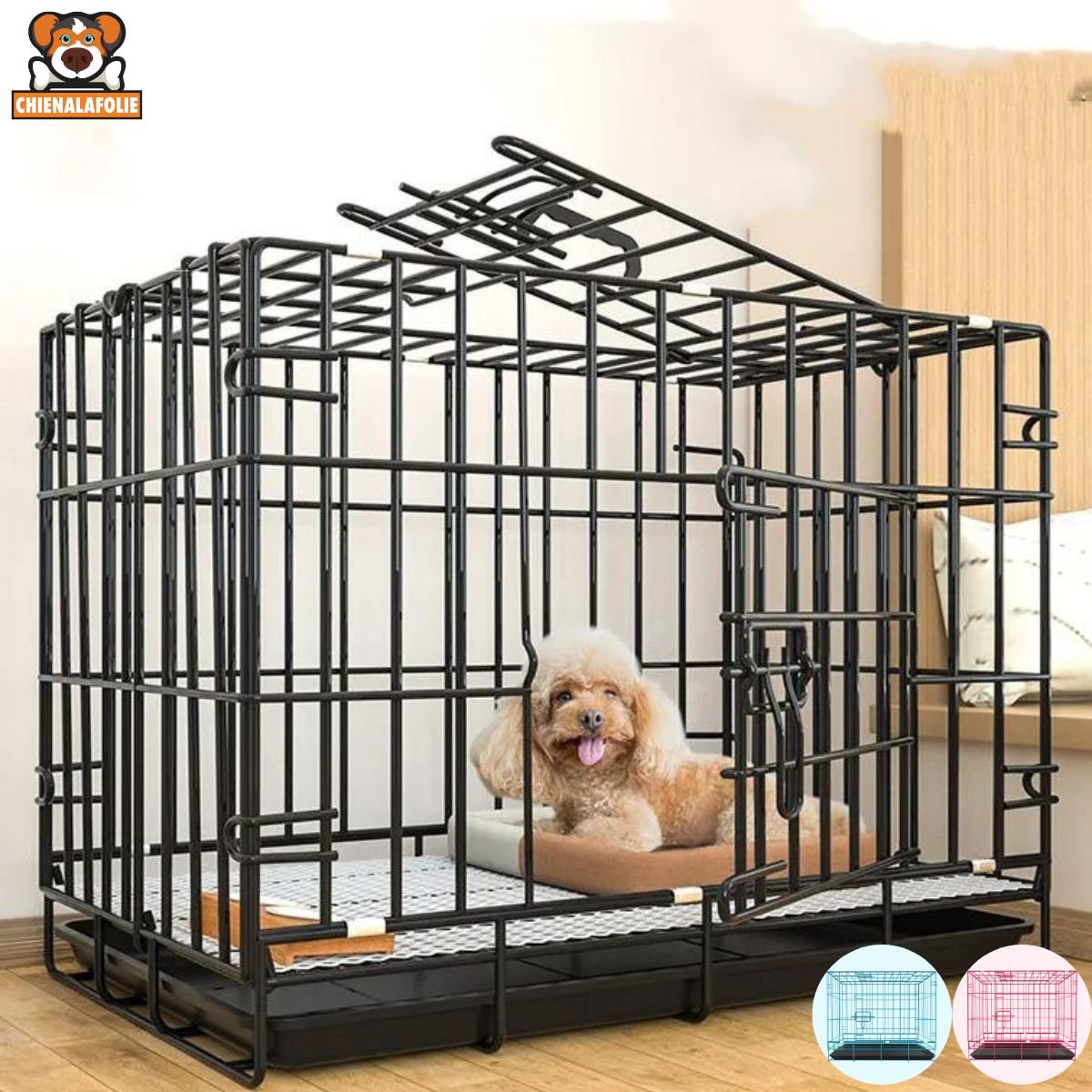 Cage Pliable en Métal pour Chien - CJGY159041403CX - Cages - Chienalafolie