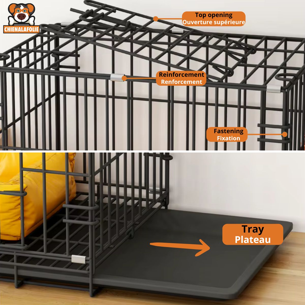 Cage Pliable en Métal pour Chien - CJGY159041403CX - Cages - Chienalafolie