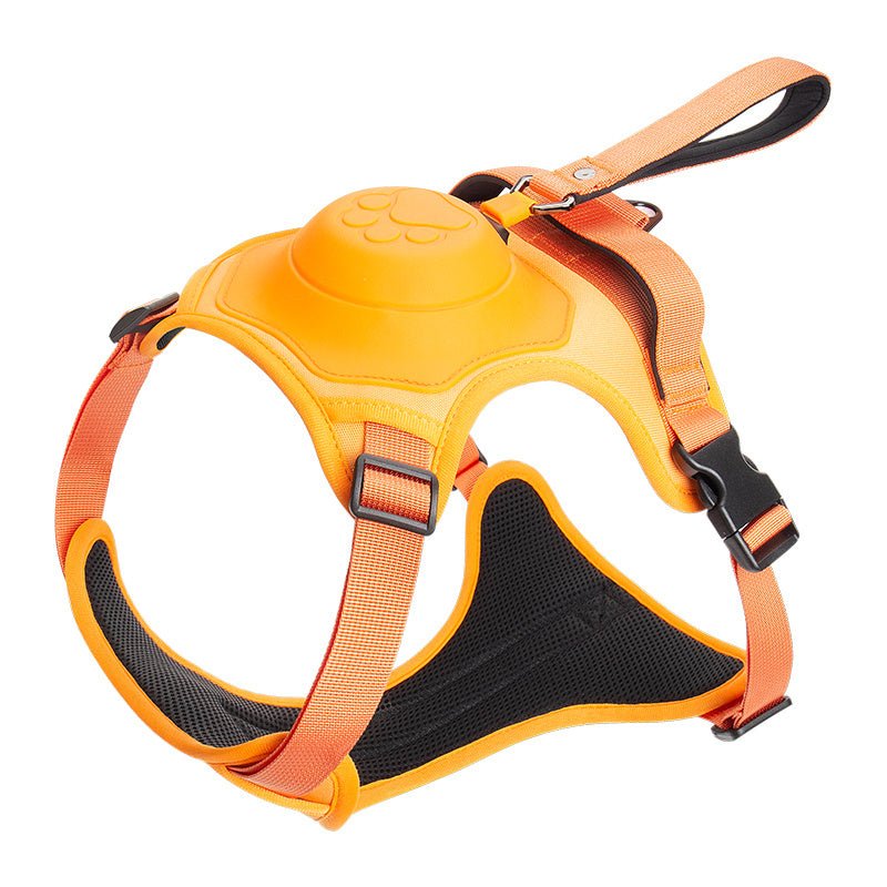 Ensemble de Harnais et Laisse Rétractable pour Chien - CJGY1860227 - M - Orange - Harnais - Chienalafolie