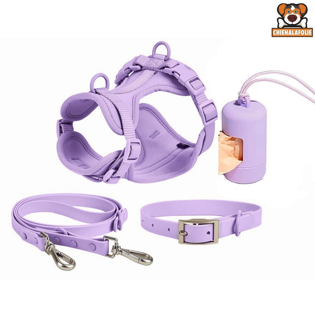 Ensemble Harnais pour Chien en PVC - CJGY197601501AZ - Harnais - Chienalafolie