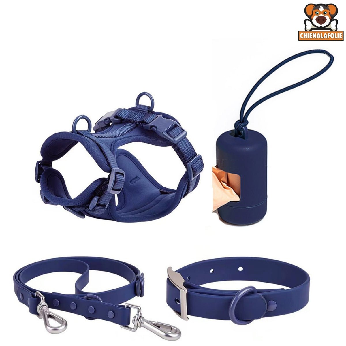 Ensemble Harnais pour Chien en PVC - CJGY197601513MN - Harnais - Chienalafolie