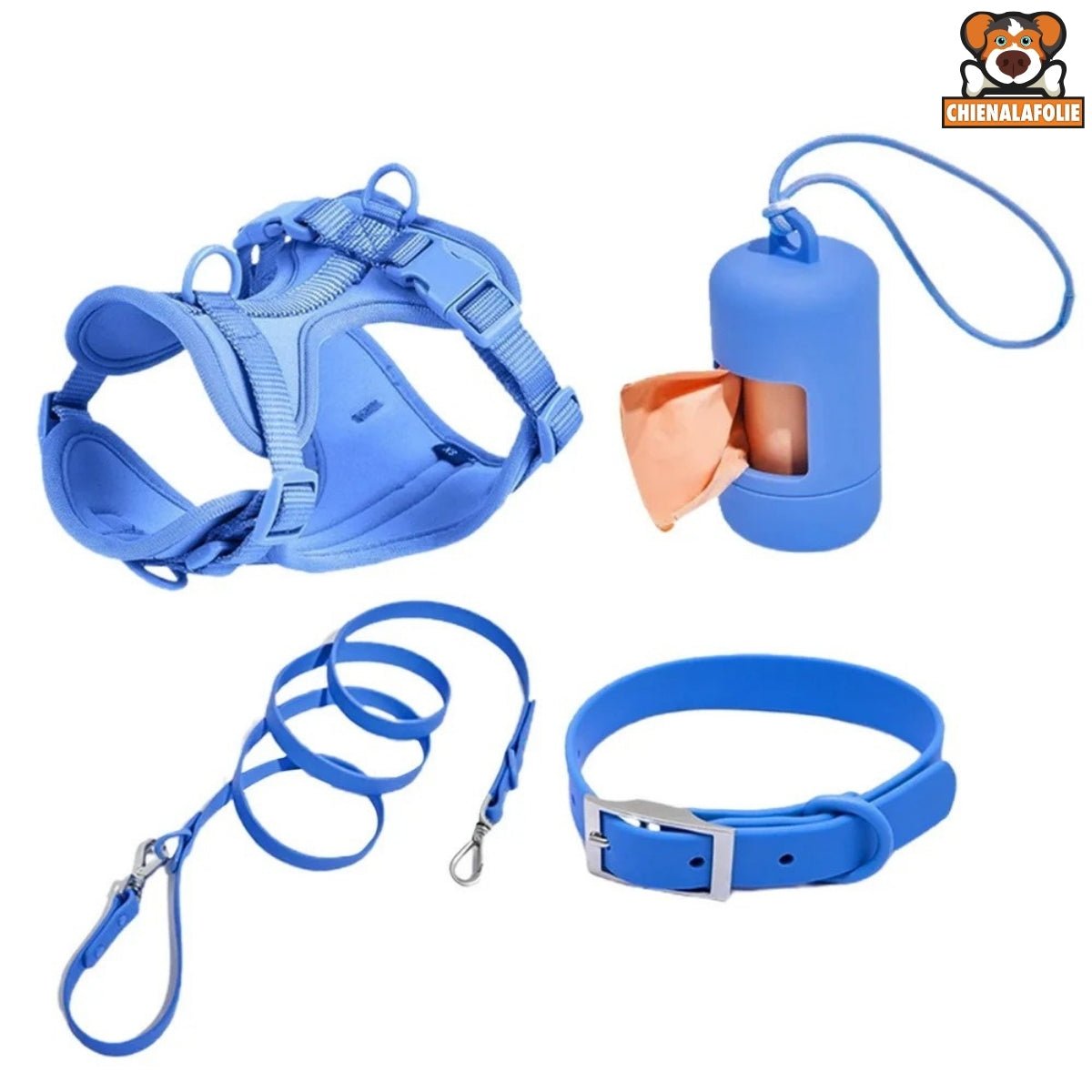 Ensemble Harnais pour Chien en PVC - CJGY197601521UF - Harnais - Chienalafolie