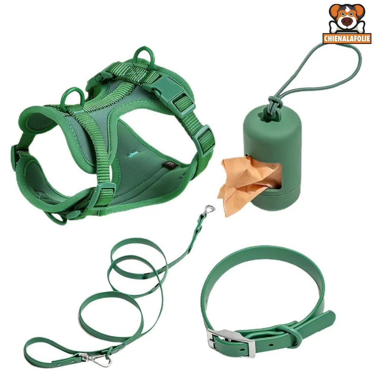 Ensemble Harnais pour Chien en PVC - CJGY197601525YB - Harnais - Chienalafolie