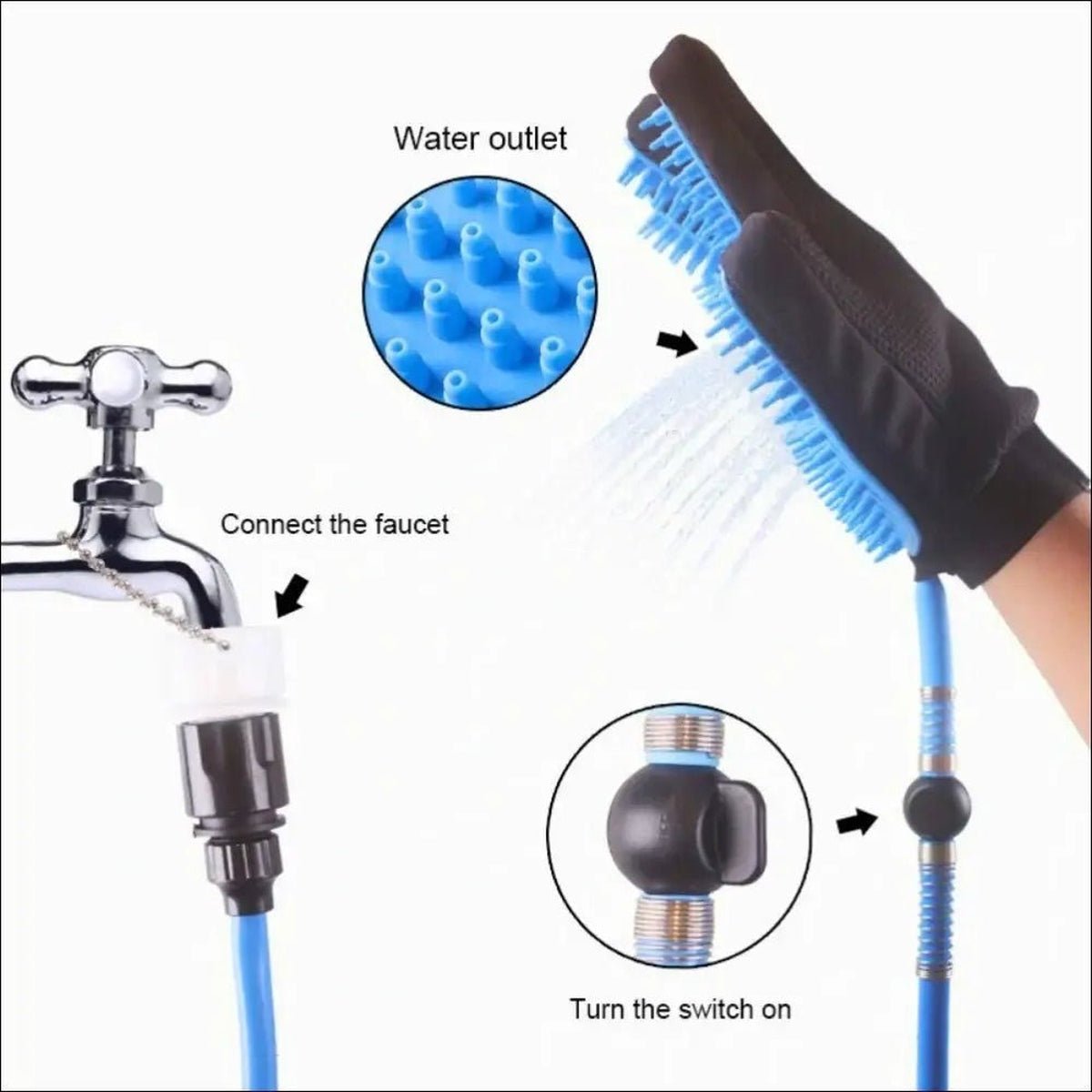 Gant De Toilettage Innovant Pour Animaux - CJJJCWGY00518 - Blue - Pulvérisateurs d'eau - Chienalafolie