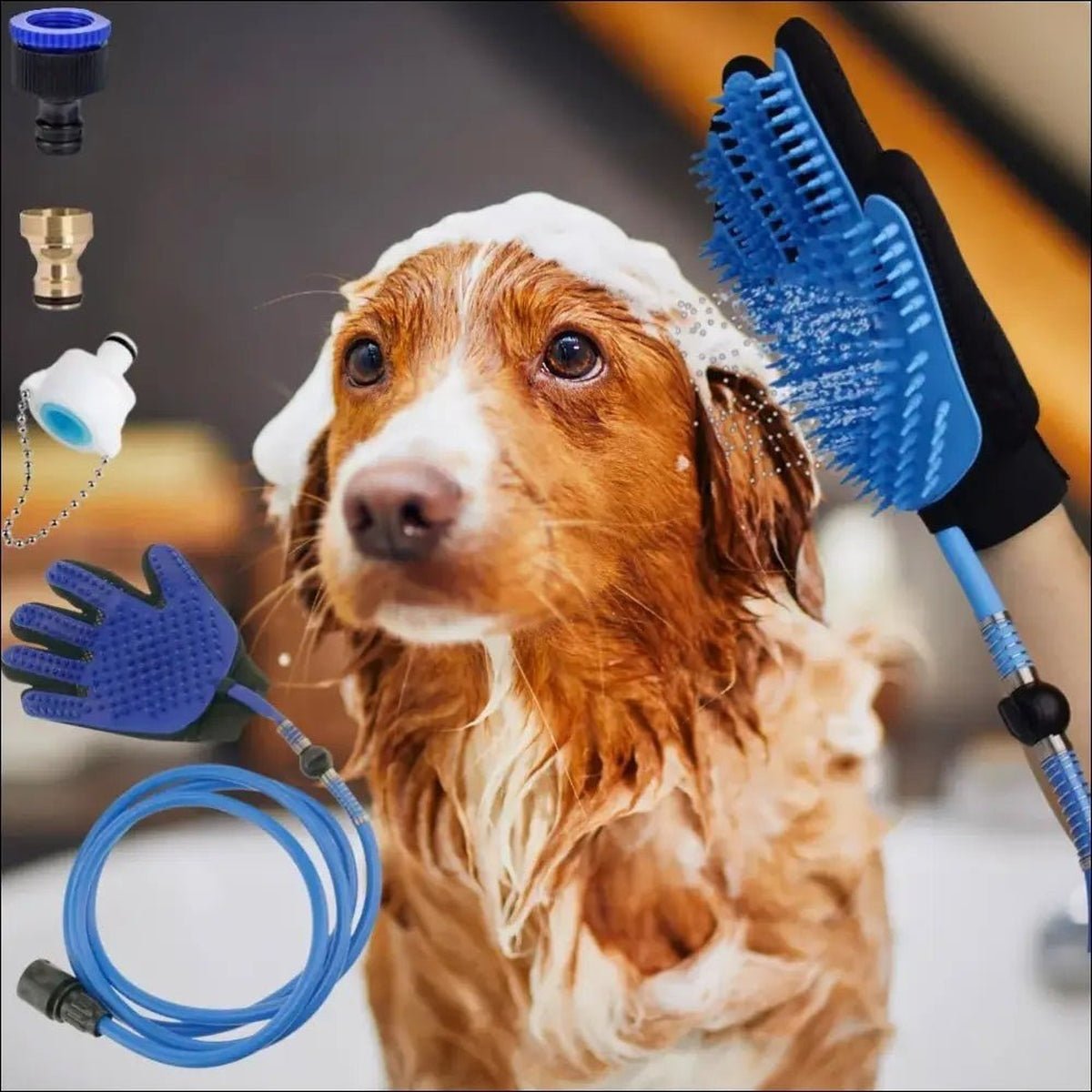 Gant De Toilettage Innovant Pour Animaux - CJJJCWGY00518 - Blue - Pulvérisateurs d'eau - Chienalafolie