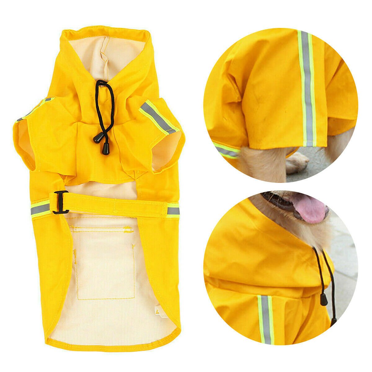 Imperméable Chien Réglable Capuche Bandes Réfléchissantes - CJJJCWGY04497 - S - Manteaux - Chienalafolie