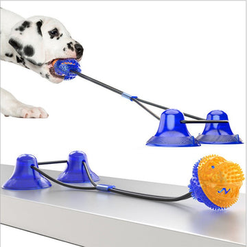 Jouet Interactif Ventouse pour Chiens - CJJJCWGY02596 - Orange - blue - Jouets cordes - Chienalafolie