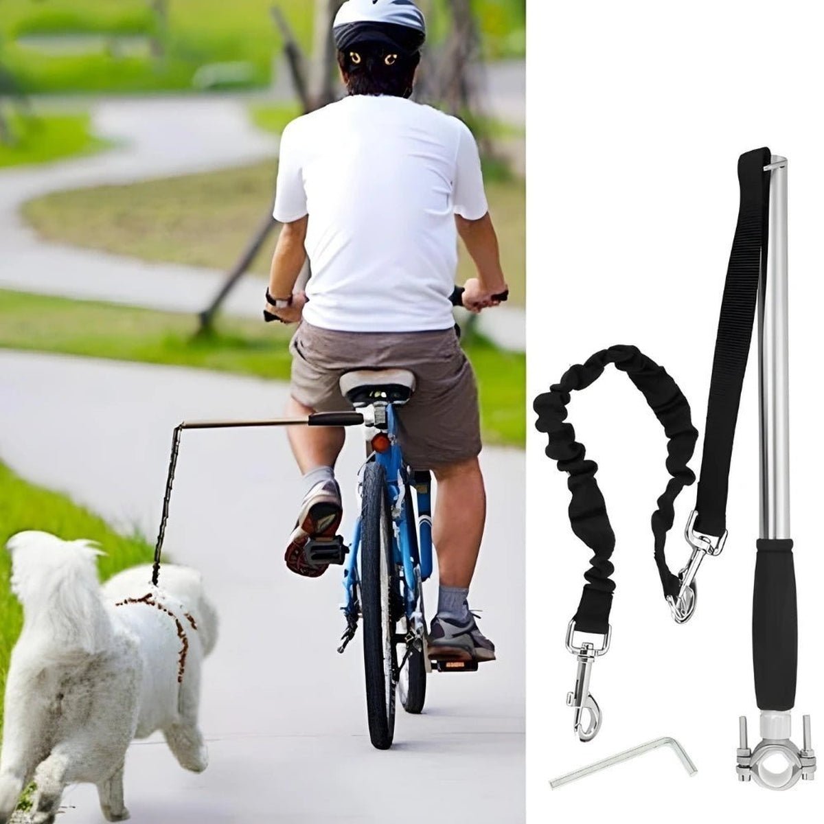 Laisse de Vélo Mains Libres pour Chiens - CJJJCWGX00034 - Silver 462.2CM - Laisses - Chienalafolie