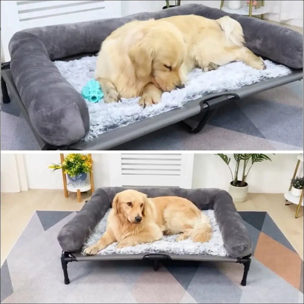 Lit Surélevé Confortable Pour Chien - 5:361385#L90x70x28cm;14:691;200007763:201336101 - Lits - Chienalafolie