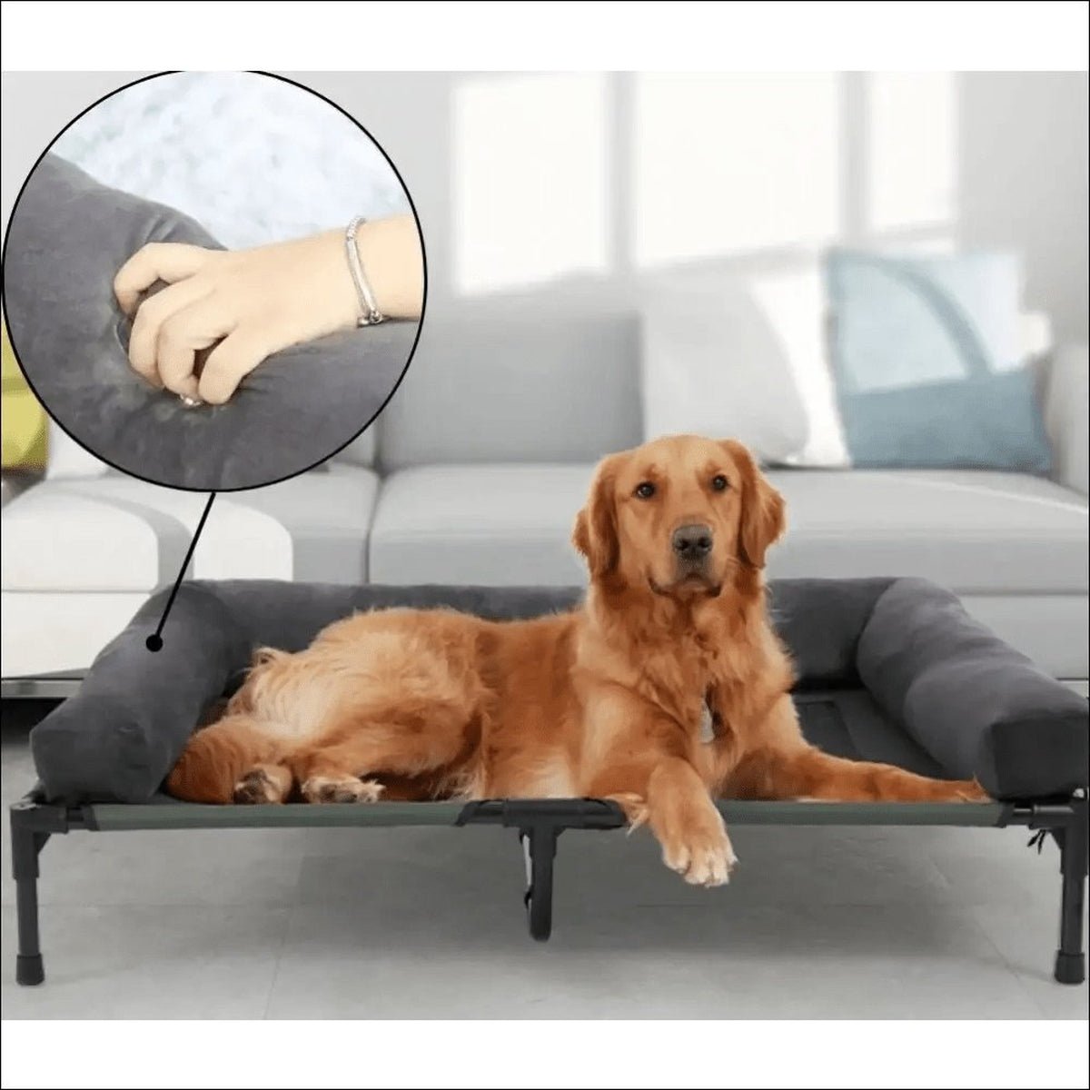 Lit Surélevé Confortable Pour Chien - 5:361385#L90x70x28cm;14:691;200007763:201336101 - Lits - Chienalafolie