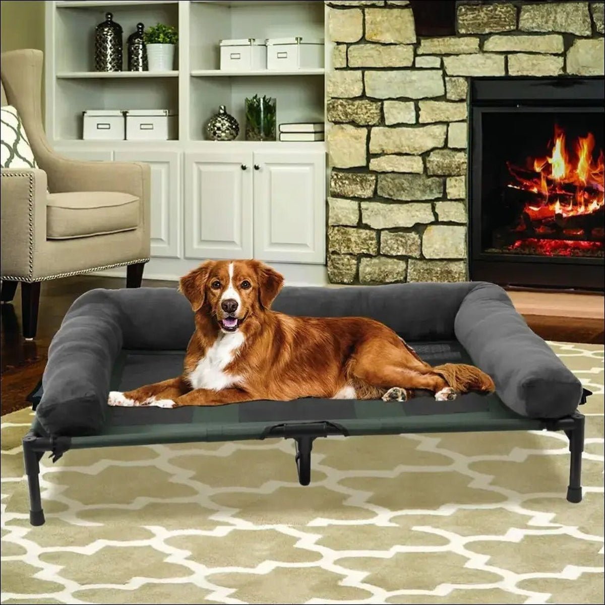 Lit Surélevé Confortable Pour Chien - 5:361385#L90x70x28cm;14:691;200007763:201336101 - Lits - Chienalafolie