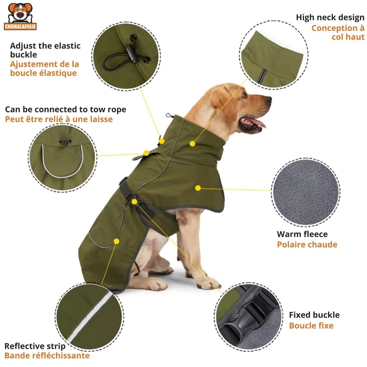 Manteau Imperméable et Chaud pour Chiens - CJGD157098801AZ - Manteaux - Chienalafolie