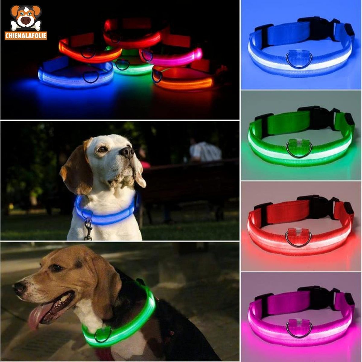 Sécurité Chien LED Collier - CJJJCWGX00003 - Black - XS - Colliers - Chienalafolie