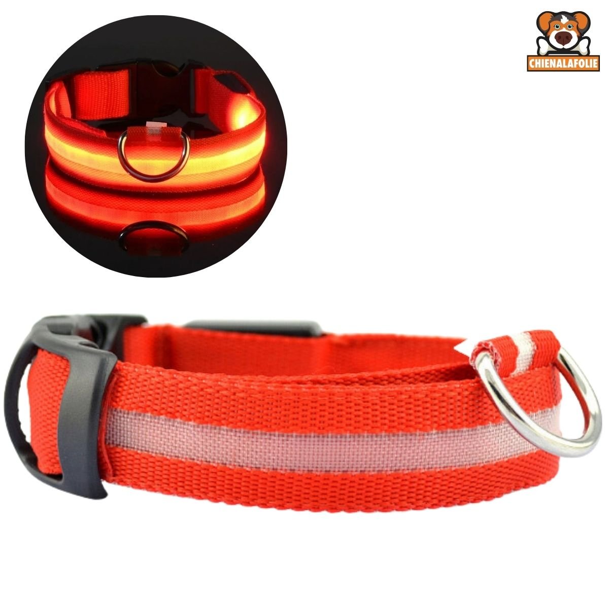 Sécurité Chien LED Collier - CJJJCWGX00003 - Red - XS - Colliers - Chienalafolie