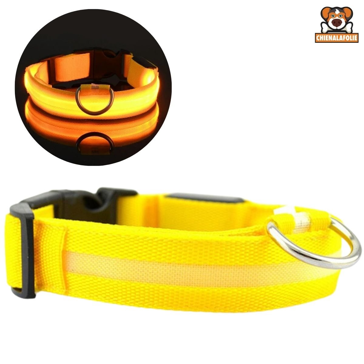 Sécurité Chien LED Collier - CJJJCWGX00003 - Yellow - XS - Colliers - Chienalafolie