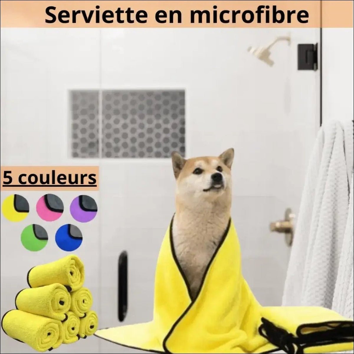 Serviette Microfibre Pour Chien Dogtowel - CJGY163863102BY - Serviettes - Chienalafolie