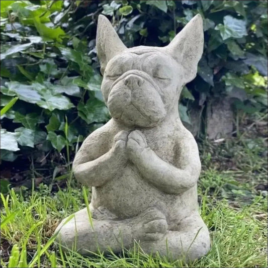 Meditative Resin Bulldog Statue