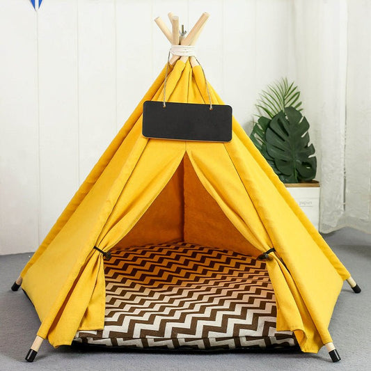 Washable Dog Teepee Tent with Comfortable Cushion