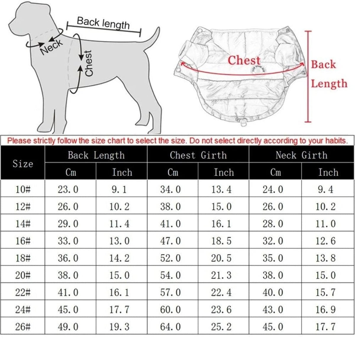 Veste Chaude Imperméable en Coton pour Animaux - CJGD186416301AZ - Vêtements - Chienalafolie