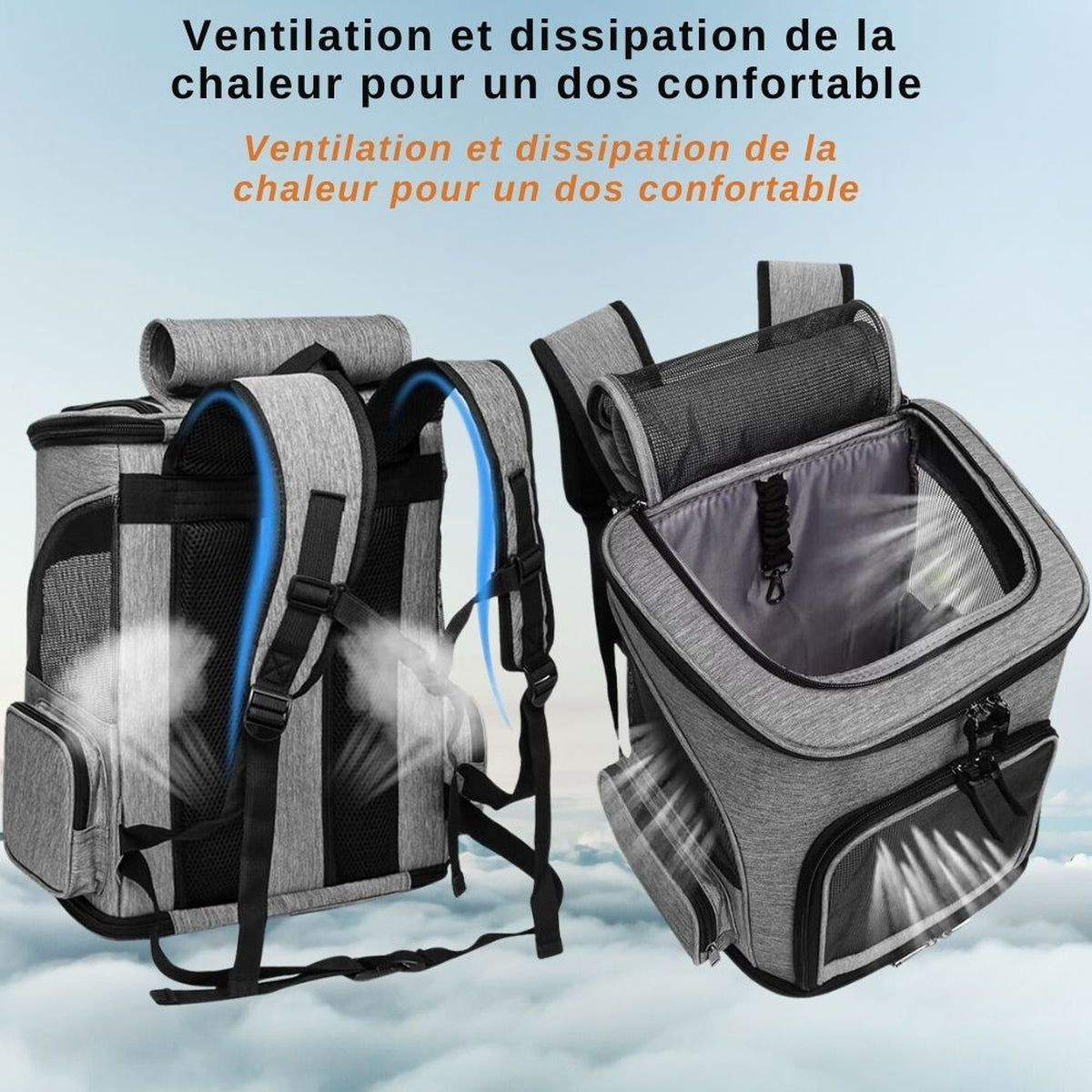 Sac à Dos Respirant et Pliable pour Chats et Chiens - CJYD190086101AZ - Sacs de transport - Chienalafolie